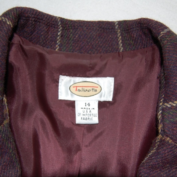 Talbots 100% Wool Plaid Jacket / Blazer - Picture 7 of 8